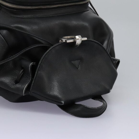 Salvatore Ferragamo Gancini Backpack Leather Black Silver main image 10